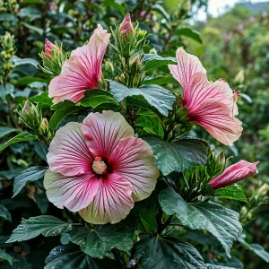 Гибискус Иден Бьюти купить по цене от 460р. в интернет-магазине «Посадика» с доставкой почтой в в Киренске и по всей России – [изображение №1].